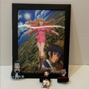 Anime Poster with Character Keychains